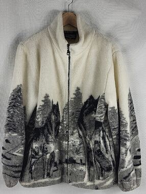 Sea to Sky Soft Fleece Wolf Jacket Pockets Teddy